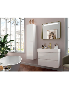 Mueble de baño Viso Bath Box fondo reducido 39.5 cm suspendido 2 cajones  para lavabo sobre encimera